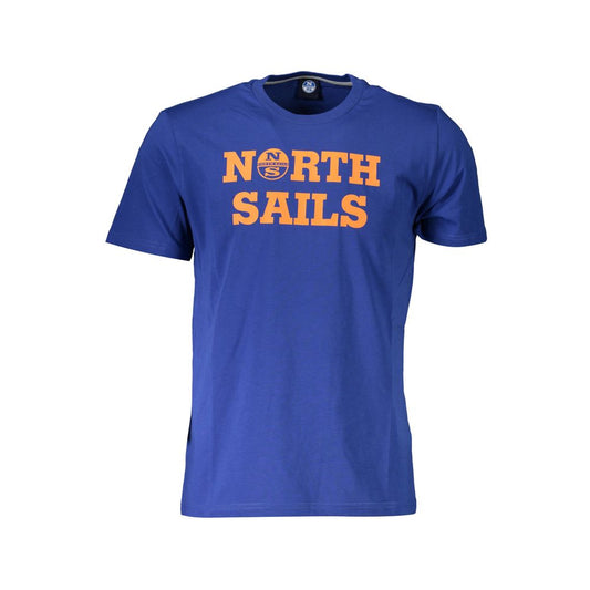 North Sails Blue Cotton Men T-Shirt Mens T-Shirt