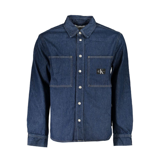 Calvin Klein Blue Cotton Men Jacket Mens Jacket