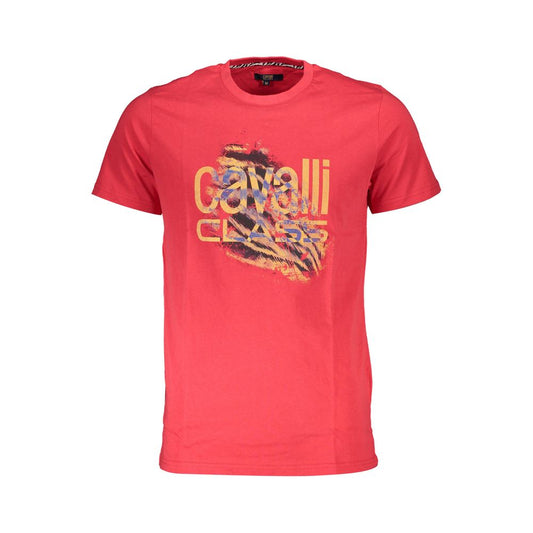 Cavalli Class Red Cotton Men T-Shirt Mens T-Shirt
