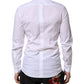 Dolce & Gabbana White GOLD Long Sleeve Dress Men Formal Shirt