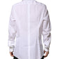 Dolce & Gabbana White GOLD Long Sleeve Dress Men Formal Shirt