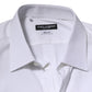 Dolce & Gabbana White GOLD Long Sleeve Dress Men Formal Shirt