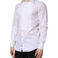 Dolce & Gabbana White GOLD Cotton Poplin Dress Formal Shirt
