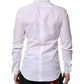Dolce & Gabbana White GOLD Cotton Poplin Dress Formal Shirt