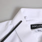 Dolce & Gabbana White GOLD Cotton Long Sleeves Men Formal Shirt