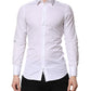 Dolce & Gabbana White GOLD Cotton Long Sleeve Men Formal Shirt
