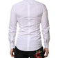 Dolce & Gabbana White GOLD Cotton Long Sleeve Men Formal Shirt