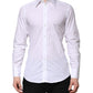 Dolce & Gabbana White GOLD Cotton Poplin Dress Formal Shirt