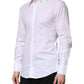Dolce & Gabbana White GOLD Cotton Poplin Dress Formal Shirt