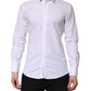 Dolce & Gabbana White GOLD Cotton Men Dress Formal Shirt