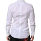 Dolce & Gabbana White GOLD Cotton Men Dress Formal Shirt