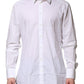 Dolce & Gabbana White GOLD Cotton Men Dress Formal Shirt
