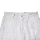 Dolce & Gabbana White Linen Mid Waist Cropped Pants