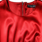 Dolce & Gabbana Red Acetate Sleeveless Sheath Midi Dress