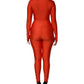 Dolce & Gabbana Red Nylon Turtleneck Bodycon Jumpsuit Dress