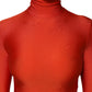 Dolce & Gabbana Red Nylon Turtleneck Bodycon Jumpsuit Dress