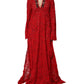 Dolce & Gabbana Red Floral Lace Rhinestone Embellished Dress