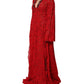 Dolce & Gabbana Red Floral Lace Rhinestone Embellished Dress