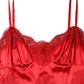 Dolce & Gabbana Red Silk Sleeveless Maxi Long Dress