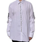 Dolce & Gabbana White Rhinestone Embellish Long Sleeves Top