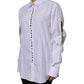 Dolce & Gabbana White Rhinestone Embellish Long Sleeves Top