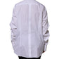 Dolce & Gabbana White Rhinestone Embellish Long Sleeves Top