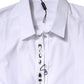 Dolce & Gabbana White Rhinestone Embellish Long Sleeves Top
