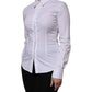 Dolce & Gabbana White Cotton Collared Long Sleeves Blouse Top