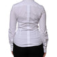 Dolce & Gabbana White Cotton Collared Long Sleeves Blouse Top