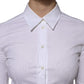 Dolce & Gabbana White Cotton Collared Long Sleeves Blouse Top