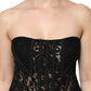 Dolce & Gabbana Black Cotton Floral Lace Corset Bustier Top