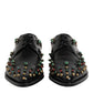 Dolce & Gabbana Black Leather Derby Dress Studded Shoes