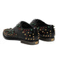 Dolce & Gabbana Black Leather Derby Dress Studded Shoes