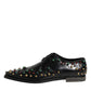 Dolce & Gabbana Black Leather Derby Dress Studded Shoes