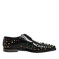 Dolce & Gabbana Black Leather Derby Dress Studded Shoes