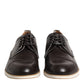 Pollini Dark Brown Leather Derby Lace Up Dress Formal Shoes