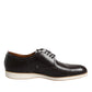 Pollini Dark Brown Leather Derby Lace Up Dress Formal Shoes