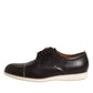 Pollini Dark Brown Leather Derby Lace Up Dress Formal Shoes