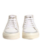 HIDE & JACK White Beige Lace Up Mid Top Casual Sneakers Shoes
