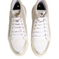 HIDE & JACK White Beige Lace Up Mid Top Casual Sneakers Shoes