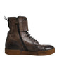 Dolce & Gabbana Brown Horse Leather Mid Calf Boots Shoes
