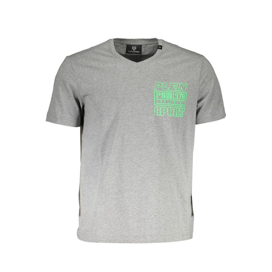 Plein Sport Gray Cotton Men T-Shirt Mens T-Shirt