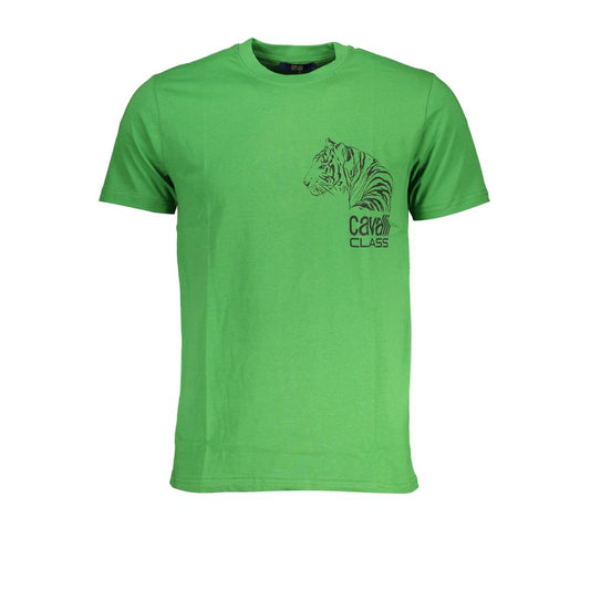 Cavalli Class Green Cotton T-Shirt Mens T-Shirt