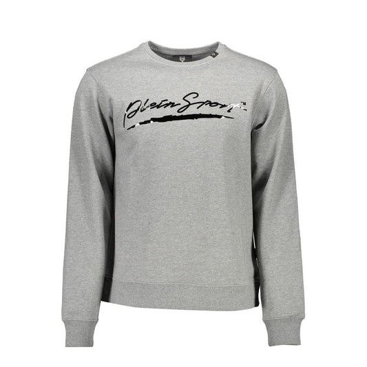 Plein Sport Gray Cotton Men Sweater Mens Sweater