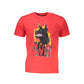 Cavalli Class Red Cotton Men T-Shirt Mens T-Shirt