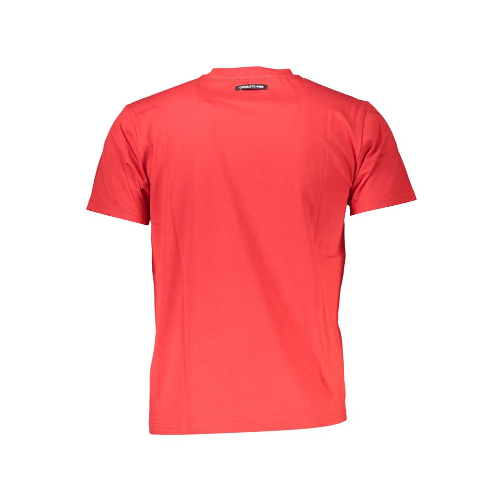 Cavalli Class Red Cotton Men T-Shirt Mens T-Shirt