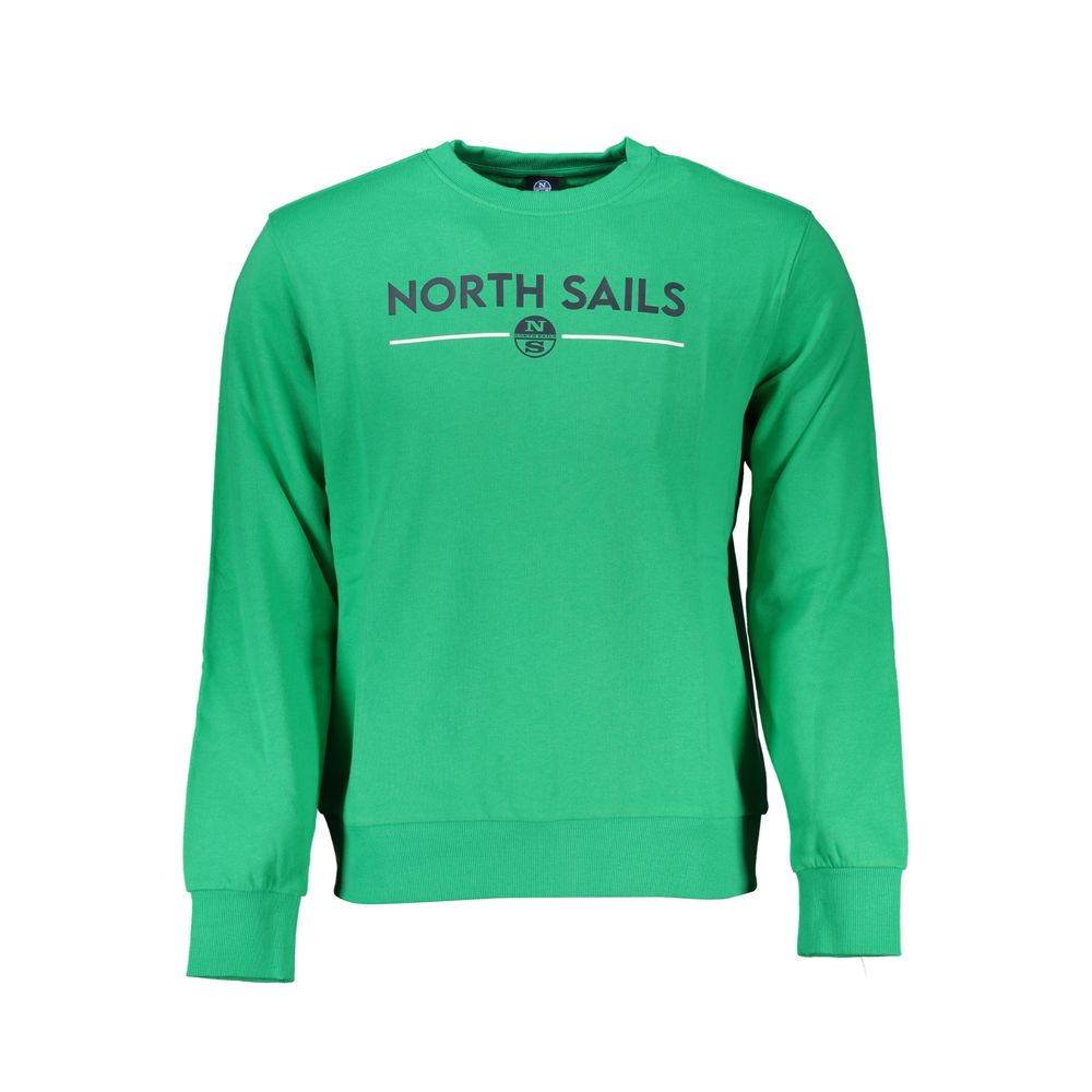 North Sails Green Cotton Men Sweater Mens Sweater