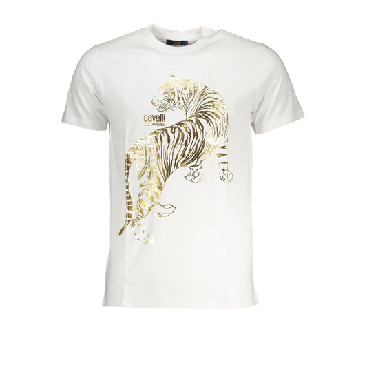 Cavalli Class White Cotton T-Shirt Mens T-Shirt