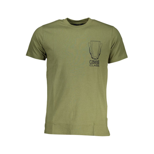 Cavalli Class Green Cotton T-Shirt Mens T-Shirt