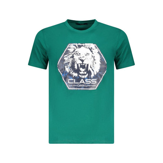 Cavalli Class Verde Cotton Men T-Shirt Mens T-Shirt